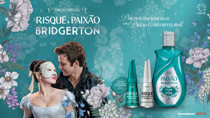 Vitrine | Paixão e Risqué se unem em colaboração de produtos limitados que celebram a quarta temporada de ‘Bridgerton’
